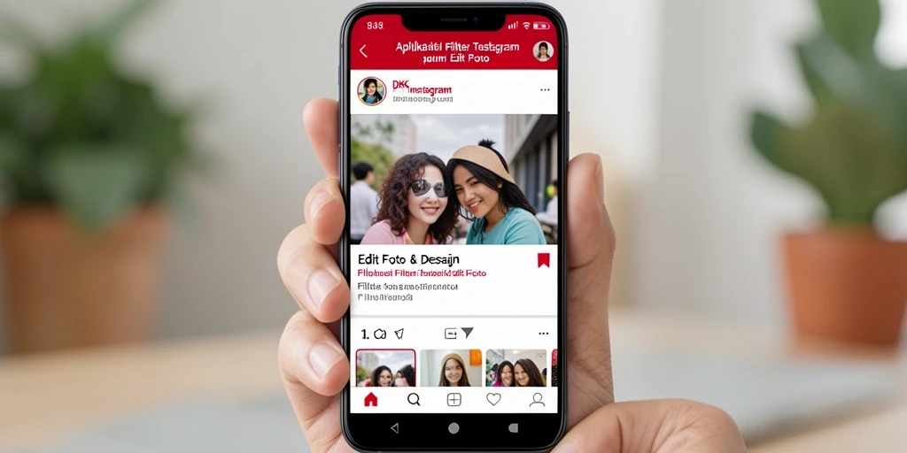 Tampilan antarmuka DKK dengan berbagai pilihan filter Instagram yang menarik.