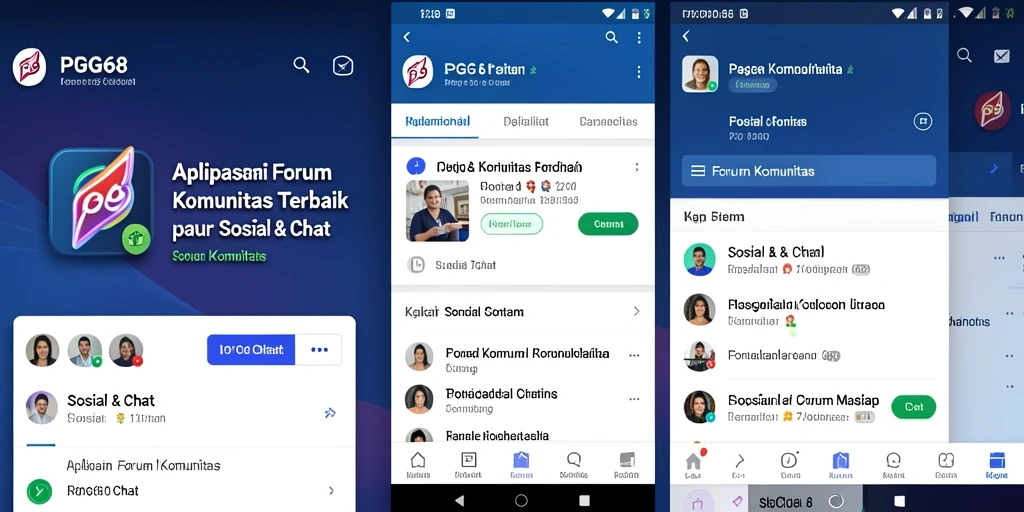 Tampilan antarmuka PGG68 yang menarik dan interaktif untuk Forum Komunitas.
