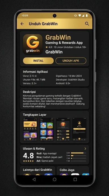 Tampilan halaman APK grabwin